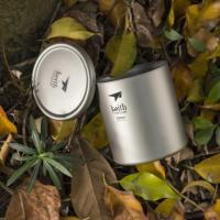 Tasses isolées à double paroi en titane poignée pliante tasses de camping randonnée en plein air couvercle de vin de bière