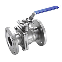 Vanne à boisseau sphérique à raccordement à bride, à boisseau creux ou plein, adaptée pour l'eau, l'huile, la vapeur, avec joint en PTFE, corps de vanne en acier au carbone