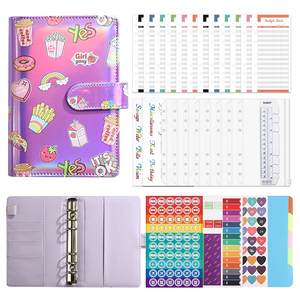 دفتر يوميات مدرسة القرطاسية معكرون بيندر بغلاف صلب فضفاض بميزانية رابط بو الجلود دفتر مغناطيسي A5 - Product Image 2