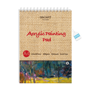 SINOART Blocco per Pittura Acrilica <span class=keywords><strong>A4</strong></span> 21x30 cm, 10 <span class=keywords><strong>Fogli</strong></span>, Rilegatura a Spirale, Carta 400g/m2 per Pittura Acrilica - Product Image 1