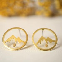 Foi sur la peur mode moutarde graine perle boucles d'oreilles à la mode géométrique en acier inoxydable crochet boucles d'oreilles or argent couleur