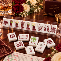 Tuiles de Mahjong Américaines en Acrylique Western, Bottes Florales de Cowboy du Texas, Ensemble de Jeu de Mahjong de Luxe, Cadeau Personnalisé