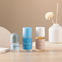 Déodorant anti-transpirant en roll-on en verre bleu clair ombré 30ml 50ml, flacon à bille pour huile essentielle et parfum avec design sérigraphié