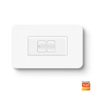 tuya smart zigbee 3.0 light switch 2gang no neutral wire APP google assistant alexa control light us universal wall key switch