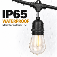 Guirlandes solaires de 10 m et 15 m avec ampoules LED S14 2700K blanc chaud, guirlandes lumineuses pour patio extérieur, jardin, cour
