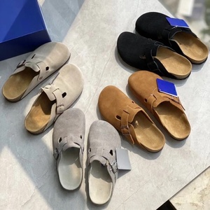 Confortable hiver en cuir véritable bois Faux cuir fourrure pour pantoufles pour femmes Birkenstocks plate-forme <span class=keywords><strong>sandales</strong></span> semelle épaisse livraison directe - Product Image 4