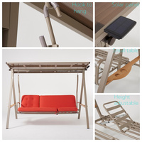 Fauteuil suspendu double en métal robuste, siège de relaxation extérieur élégant, mobilier de jardin durable pour la détente et la décoration