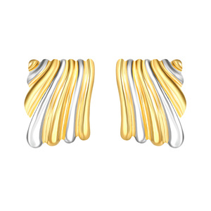 Boucles d'oreilles clous géométriques en acier inoxydable plaqué or 18 carats, tendance pour femmes - Product Image 5