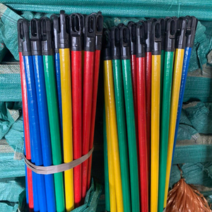 Balai à long manche enduit de PVC rouge et bâton d'escoba extensible bâton de vadrouille de couleur fabricant vietnamien articles ménagers bambou - Product Image 1