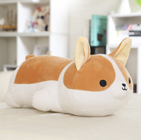 Oreiller en peluche de poupée Corgi en polyester super doux, conception pondérée d'ours de style Pap pour soulager le stress, doublure en maille brodée en coton PP