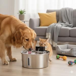 Bebedero para Perros de Acero Inoxidable 304 Antideslizante y Duradero de 3.2L con Sensor, Ventana de Nivel de Agua y Sistema de Filtración para Mascotas Pequeñas - Product Image 1
