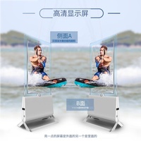 Affichage numérique double face de 43 pouces Kiosque publicitaire à deux écrans Totem 4k au sol Lecteur publicitaire transparent