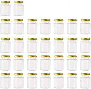 Suministro de Fábrica: Frascos de Vidrio Transparentes Redondos Vacíos de 5oz, 8oz, 12oz, 17oz al por Mayor con Tapas Metálicas Doradas para Azúcar y Alimentos para Bebés - Product Image 1