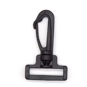 10/20Pcs Black Plastic Swivel Snap Hook Swinging Buckle Clip for