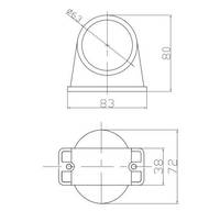 Feu de position latéral LED 12-24V certifié E-mark ECE, à montage sur pied, pour camion, remorque, poids lourd
