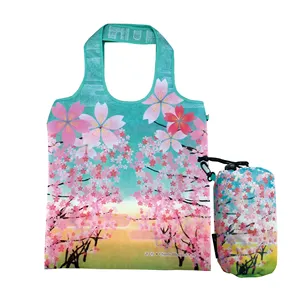 Polyester material eco grocery foldable shopping carry bag from China