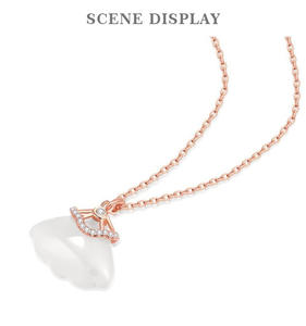 ALICE Alice Perhiasan Kelas Atas Liontin Giok Hetian Kalung Perak Sterling S925 - Product Image 3