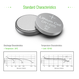 EBL Limno2 Thin 50mAh Battery Coin Cell Lithium Battery CR1225 3.0V Lithium Button Cell Batteries - Product Image 5