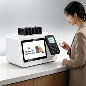 Station de location de batteries externes partagées intelligente à 6 emplacements <span class=keywords><strong>avec</strong></span> borne de recharge et paiement par <span class=keywords><strong>carte</strong></span> de crédit POS pour hôtels, bureaux et cafés - Product Image 1