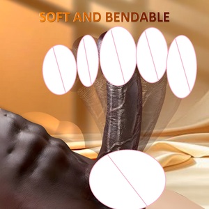 6.3 Inch Realistic Strap on <strong>Dildo</strong> for Women Soft Silicone Black Harness Toy Lesbian Couple Play Wear Phallic Pants - Product Image 5