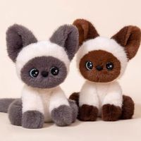 Peluche chat Devon Rex, chaton siamois en peluche, poupée douce, certifiée ISO, design personnalisé pour les anniversaires
