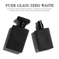 Flacon de parfum en verre carré de luxe floqué mat, plusieurs couleurs, 50 ml, 100 ml