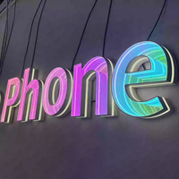 Prix de gros d'usine Infinity Mirror Neon Led Sign Logo Enseigne lumineuse Lettres avec boîte à lumière LED Publicité