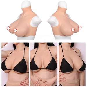 Silicone Breastplate B-G Cup High/<strong>Round</strong> Collar Silicone Breast Forms for Crossdresser Drag Queen - Product Image 2