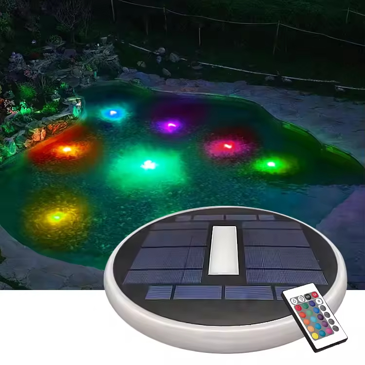 Factory Hot Sale Outdoor IP67 Waterproof Underwater Lights Decoration Pool Colorful RGB Led Solar Swimming Pool Lights