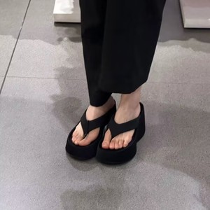 Sandalias de Plataforma Estilo Francés 2026 para Mujer, Elegantes, Negras, con Suela Gruesa, para Combinar con Vestidos, para Exteriores - Product Image 4