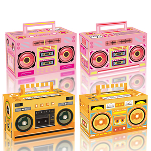 Huancai 80s 90s Novelty <strong>Boom</strong> Favor Box Retro Radio Cassette Candy Treat Boxes Paper Gift Goody Box for Hip Hop Party Supplies - Product Image 1