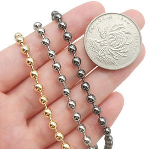 2MM 3MM 4MM 5MM 6MM 8MM 10MM 12MM 14MM 16MM catena a sfera 316 gioielli in acciaio inossidabile 18K PVD placcato oro collana a catena con perline - Product Image 6