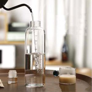 Bouteille en verre borosilicate transparente à paroi simple avec marqueur de temps, qualité alimentaire, 500 ml, 750 ml, avec couvercle, vente en gros personnalisée - Product Image 4