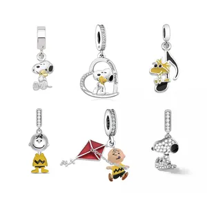 Manufacturing Price Wholesale 925 Sterling Silver Cute Pet Dog Beads Charms Fit Bracelet Jewelry