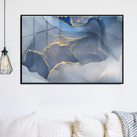 Vente chaude Moderne Abstrait Gris et Or Nordique Marbre Art Toile Peinture Cristal Matériel Hôtel Décoration Affiche Photos