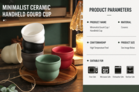 Mug à café en céramique mat minimaliste de 250 ml, sans anse, style nordique, compatible lave-vaisselle et micro-ondes, 5 couleurs, pour la maison (vente en gros)