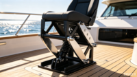 Siège de Conduite Marin à Levage Pneumatique, Réglable en Hauteur, Chaise de Bateau Étanche, Siège de Yacht avec Base en Aluminium Anti-Corrosion, Vente en Gros OEM