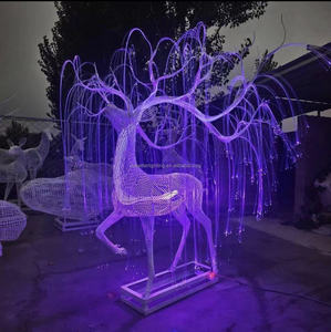 إضاءة عيد الميلاد الألياف البصرية سيكا الغزلان الإضاءة 3D ضوء عزر المصنعين المبيعات المباشرة حديقة في الهواء الطلق/ساحة التجارية - Product Image 1