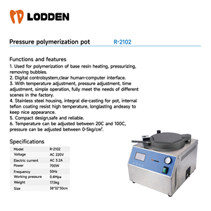 Lodden Dental Equipment Pressure <strong>Polymerization</strong> Pot for Acrylics Dental Pressure <strong>Polymerization</strong> <strong>Unit</strong> - Product Image 2