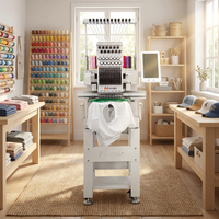 Machine à broder informatisée à tête unique de haute qualité à 9/12 aiguilles pour broderie sur tissus plats/vêtements/casquettes, livraison rapide