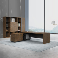 Nouveau mobilier de bureau moderne table de bureau de luxe design directeur général table de direction en forme de L mdf ensemble bureau et chaise