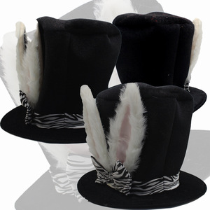 Sombrero <span class=keywords><strong>de</strong></span> Conejo <span class=keywords><strong>de</strong></span> Pascua con Orejas y Lazo <span class=keywords><strong>de</strong></span> Cebra, Sombrero <span class=keywords><strong>de</strong></span> Disfraz <span class=keywords><strong>de</strong></span> Conejo <span class=keywords><strong>de</strong></span> Peluche Negro para Fiestas, Halloween y Eventos Temáticos - Product Image 4