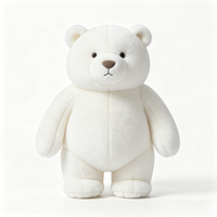 Ours en peluche blanc personnalisé avec logo brodé en polyester pour cadeaux d'entreprise et occasions d'anniversaire