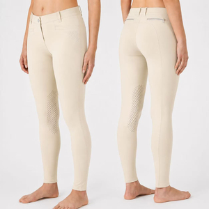 Culotte d'équitation pour femme avec assise intégrale en silicone, taille mi-haute, ornée de strass, extensible dans 4 directions, anti-humidité, type Jodhpurs - Product Image 4