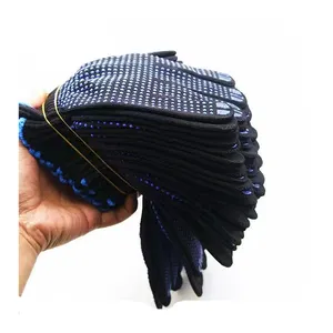 中国サプライヤー手袋カスタム作業手袋ドット工業用両面PVC水玉手袋