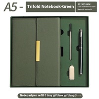 Carnet de notes universitaire Besery personnalisé A5 en cuir PU de luxe, fait main, rechargeable, avec stylo et clé USB, coffret cadeau d'affaires