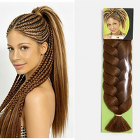 Lot de Cheveux Synthétiques Yaki Pré-étirés pour Tresses, 41 Pouces 165g, Emballage en Carton, Tresses EZ au Crochet, 41 Couleurs