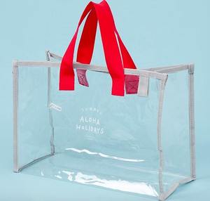 Sac en plastique personnalisé, sac fourre-tout transparent, sac en vinyle pour stade, poignées, sacs fourre-tout en PVC pour femmes, sacs de sport - Product Image 4