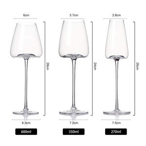 Set <span class=keywords><strong>di</strong></span> 3 <span class=keywords><strong>Calici</strong></span> <span class=keywords><strong>di</strong></span> Lusso per <span class=keywords><strong>Vino</strong></span> <span class=keywords><strong>Rosso</strong></span>, Stile Borgogna con Stelo Lungo e Fondo Concavo, in Cristallo Trasparente Senza Piombo, Design Personalizzato - Product Image 2