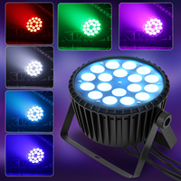 MINEJIE 18x10W Projecteur LED de Scène DJ avec Télécommande DMX512, Effet Sonore, Lumière d'Ambiance, Stroboscope et Wash pour Mariage